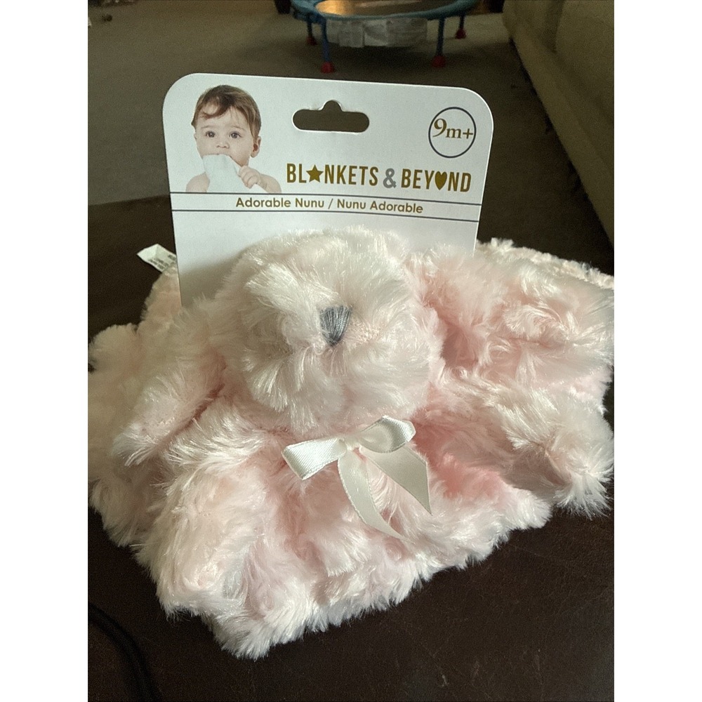 Blankets and Beyond Pink Bunny Security Lovey Soft Plush 13x13 Adorable Nunu